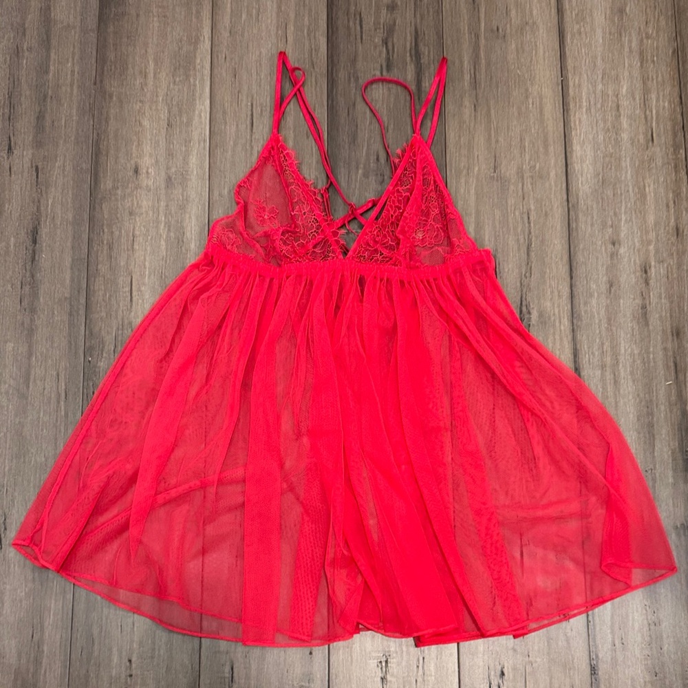 Victoria's‎ Secret Vibrant Red Lace Chemise